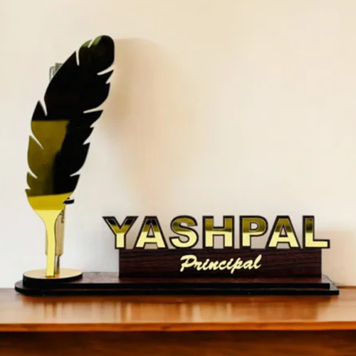 Personalized Pen Holder Desk Name Plate with Pen